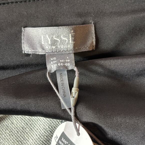 Lysse New York Signature Ponte Knit Leggings Women's Large Black White New NWT - Picture 3 of 3